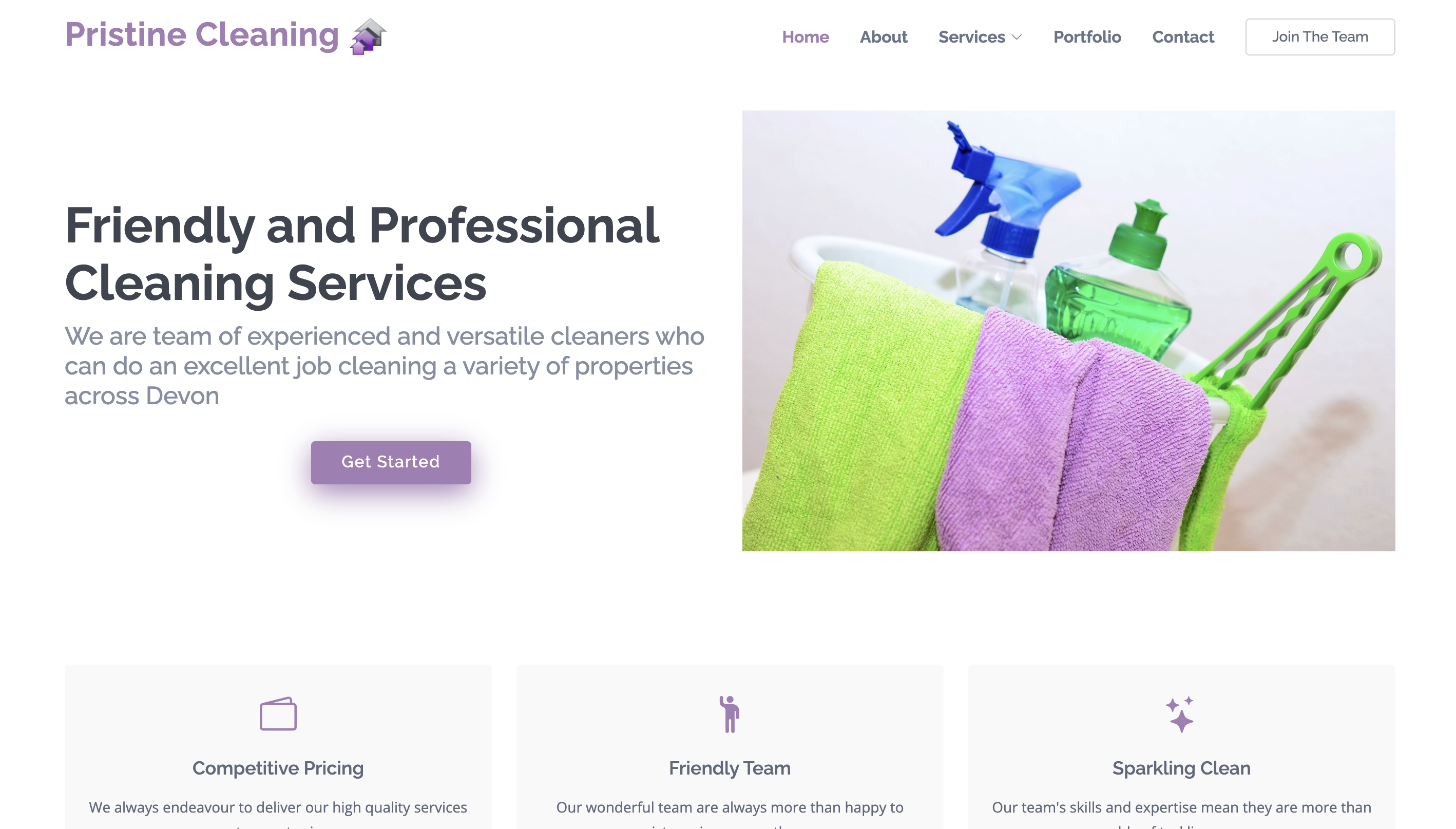 Pristine Cleaning Devon website preview